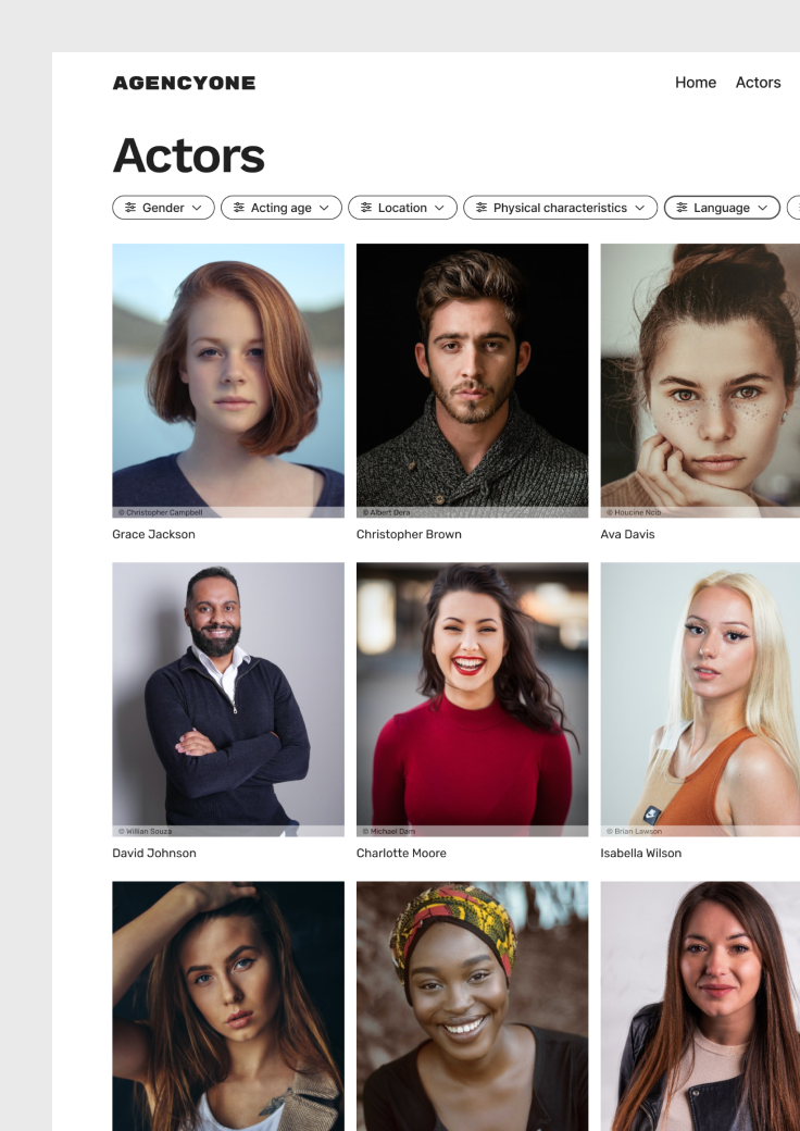 Sample agency website